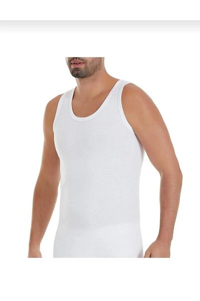 Yıldız İç Giyim Star 04 White Men's Ribbed Sling Tank Top