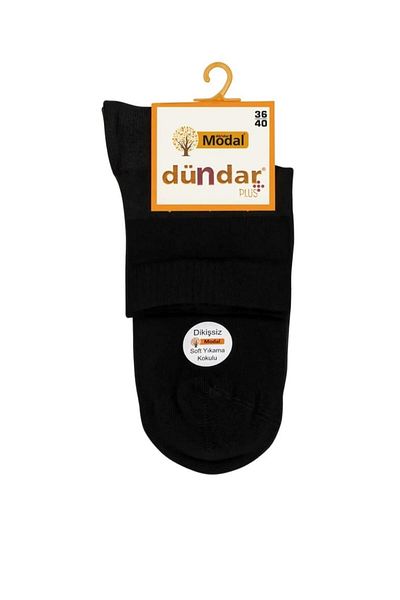 Dündar Unisex 12" Black Modal Seamless Short Socks