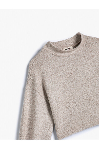 Koton Basic Sweat Crew Dlouhý rukáv Měkké texturované elastické manžety