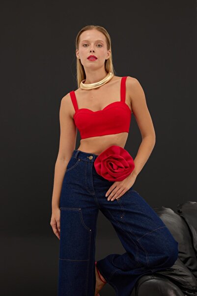 NOK İSTANBUL Classy Tank Top Büstiyer Kırmızı