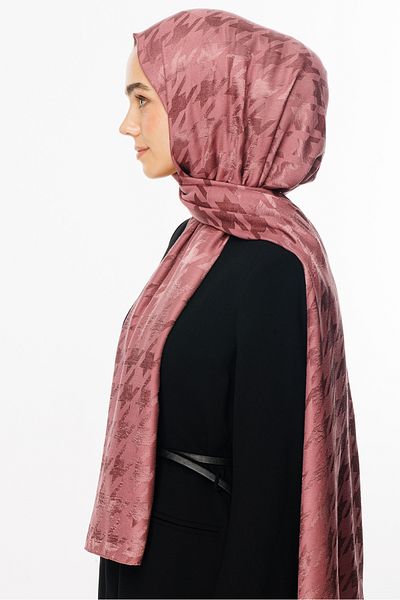 Mooncorn Γυαλιστερό σάλι ζακάρ με μοτίβο Dusty Rose