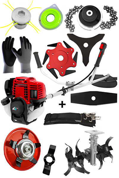 ABLACKS 4 Zamanlı Profesyonel Yan Tırpan + Akrep Çapa Aparatı + 8’Li Bahçivan...