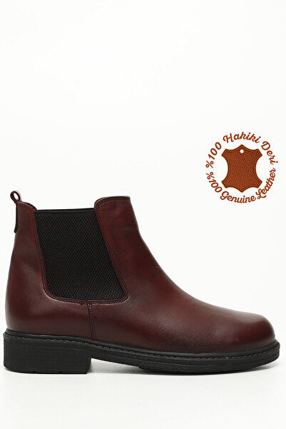 GÖNDERİ(R) حذاء تشيلسي من الجلد الطبيعي بنعل مطاطي عتيق للنساء/الفتيات باللون...