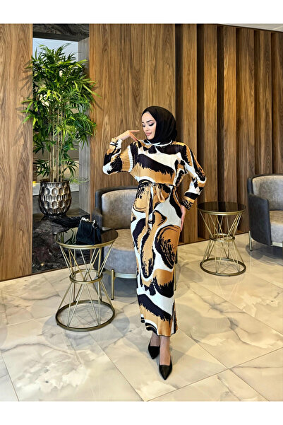 Hasenna ELB004 PİLİSELİ KEMERLİ ELBİSE