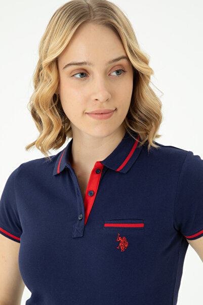 U.S. Polo Assn. Γυναικείο μπλουζάκι με γιακά πόλο σε μπλε ναυτικό χρώμα 50262...