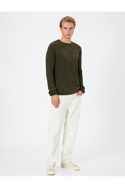 Koton Knitwear Sweater Crew Neck Textured Long Sleeve