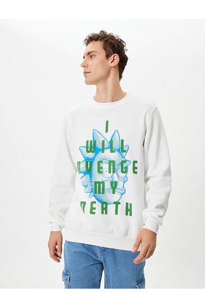 Koton Rick And Morty Sweatshirt Licensed Printed