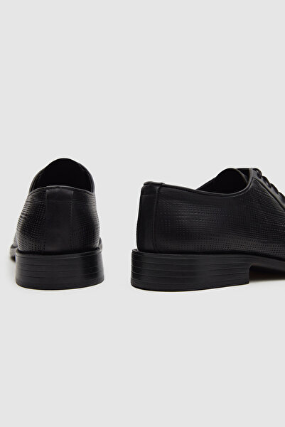 D'S Damat Ds Damat Siyah Desenli Klasik Deri Ayakkabı