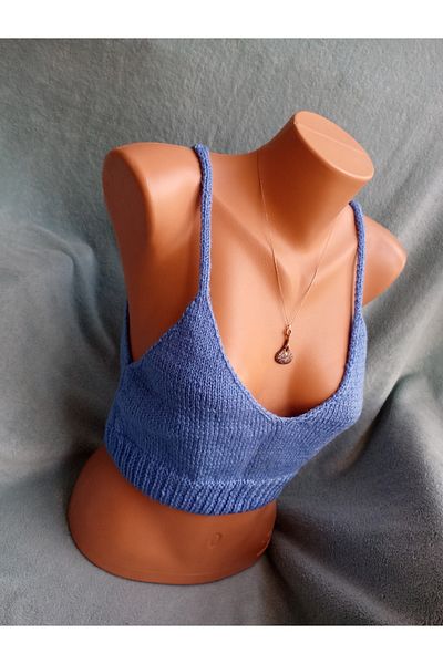 MAM Vip Handmade Blue Crop Top Bustier