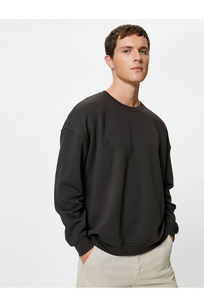 Koton Basic φούτερ Relaxed Fit Crew Neck Μακρύ μανίκι