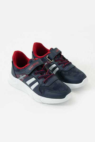 GAK RUN Unisex Çocuk Lastikli Ve Cırtlı Rahat Sneaker Spor Ayakkabı