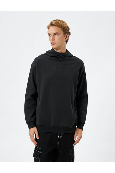 Koton Τσέπη με κουκούλα με κουκούλα με κουμπιά με λεπτομέρεια ψηλό γιακά με ραβδώσεις