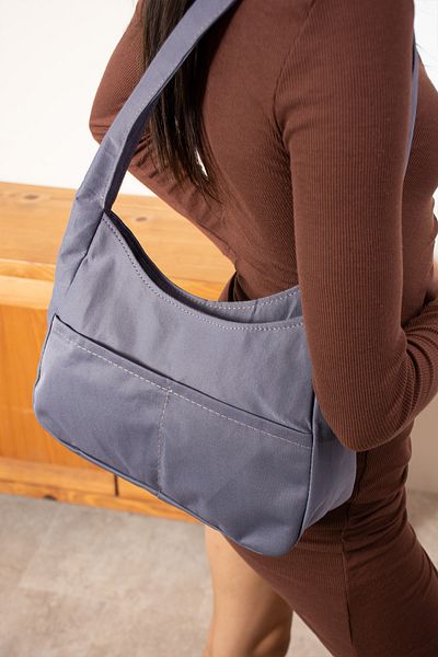 YUKES Women's Fabric Pocket Baguette Bag
