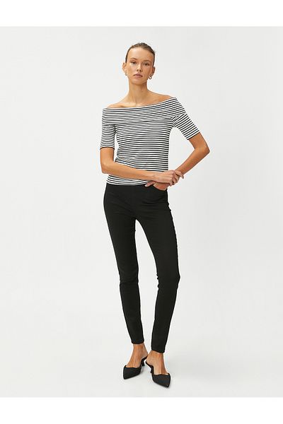Koton Elastické úzke džínsy so štandardným vreckom v páse - Carmen skinny Jeans