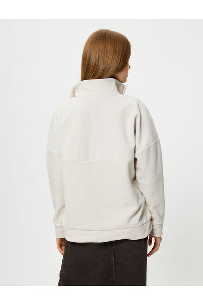 Koton Polar Sweatshirt Half Zipper Balloon Sleeve Comfortable Mold