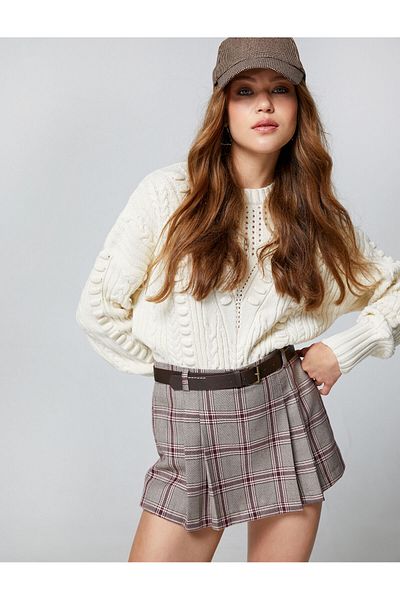 Koton Strukturierter Strickpullover aus Acryl