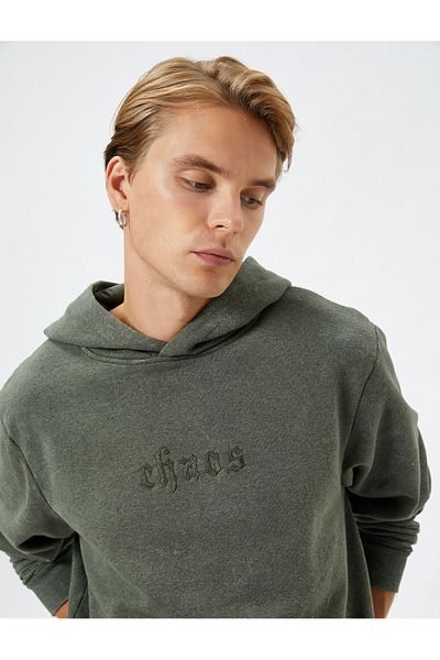 Koton Khakifarbenes Herren-Sweatshirt