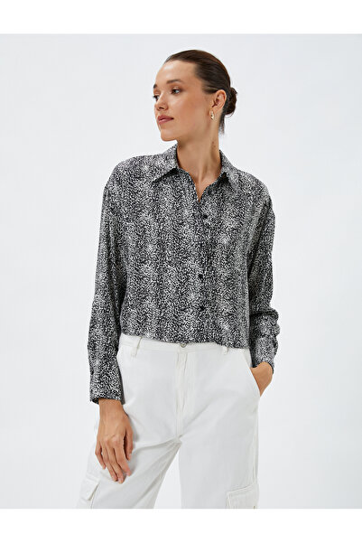 Koton Zebra Desenli Gömlek Uzun Kollu Düğmeli