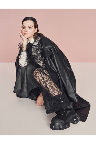 Koton Transparente Bluse aus Tüll mit Kapuze, gerüscht, langärmlig, gepunktet