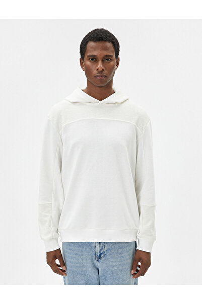 Koton Hooded Sweatshirt Textured Stitching Detailed Long Sleeve