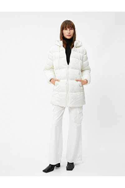 Koton 4wak00029ew Dámský kabát Ecru