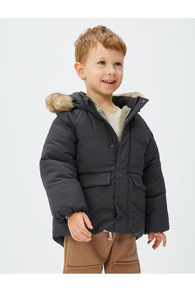 Koton Antracitový dětský kabátek 4WMB00008TW - Baby