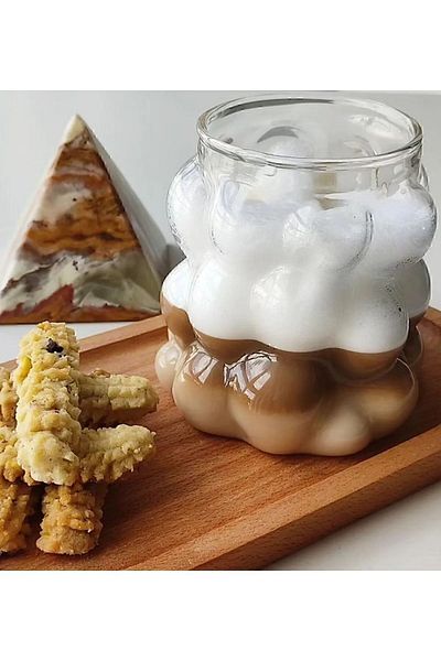 HETicaret Borosilicate Coffee Presentation - Spacer Bead and Grape Shaped, Heat Resistant Pinterest Cup