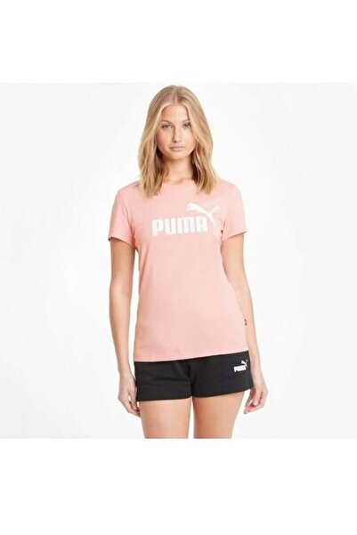 Puma Ess Logo Tee 24K Kadın Tshirt - Pembe - S