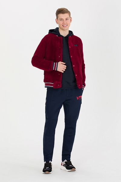 U.S. Polo Assn. Ανδρική ζακέτα με γιακά με κεράσι 50253186 -VR223
