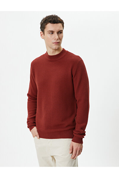 Koton Slim Fit pulóver kötöttáru Basic Crew Neck texturált