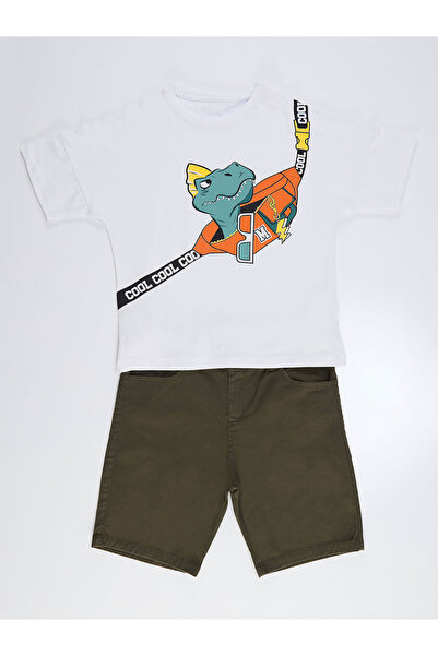 MSHB&G Bag Dino Boy's T-shirt Gabardine Shorts Set