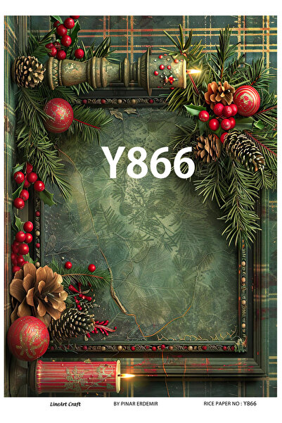 LİNEART New Year Series Y866 Brass Decopage 30 * 42 cm