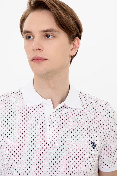 U.S. Polo Assn. Tricou roșu cu gât polo pentru bărbați - 50247799 -vr213