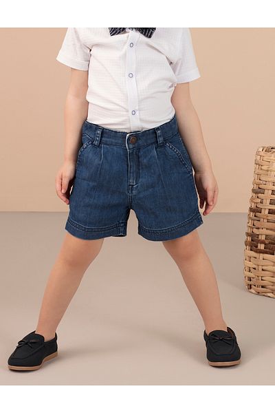 Ollie&Olla Plissierte Jeansshorts für Jungen