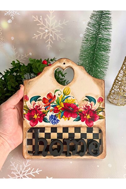 Home Kalp Detaylı Tekli Sunumluk ,Kahve Sunumluğu