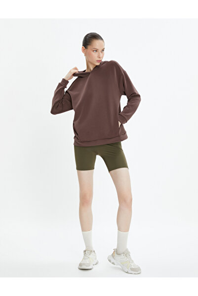 Koton Суитшърт за йога с качулка от модален плат - мек ключ, джоб и свободна кройка