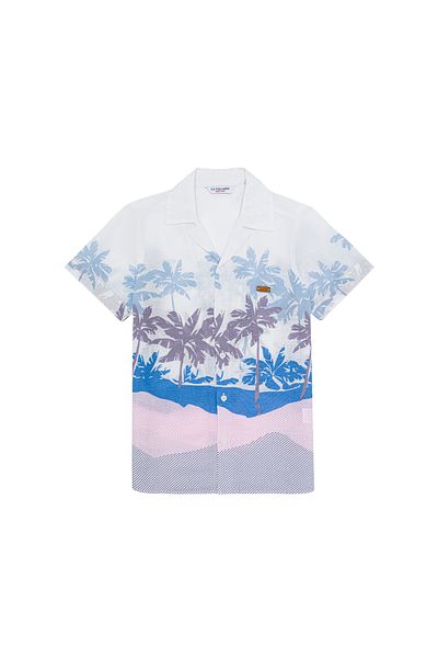 U.S. Polo Assn. Cămașă albastră cu mânecă scurtă pentru băiat 50247895 -VR036