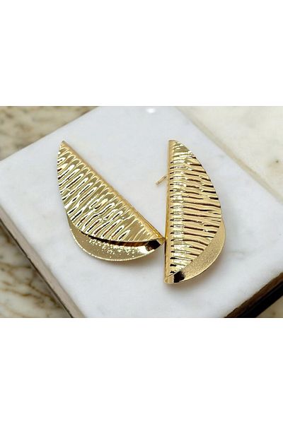 XUPING JEWELRY أقراط فولاذية ذهبية اللون على شكل هندسي من فولليكس