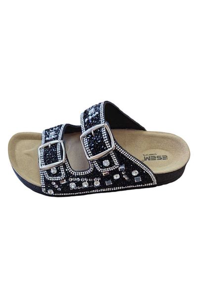madam gold Εξαιρετικά άνετες γυναικείες παντόφλες - Casual σχέδιο με περίτεχνη διακόσμηση, πέτρες και χάντρες