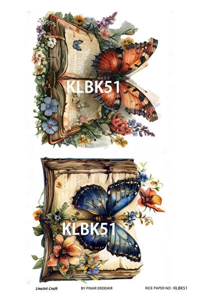 LİNEART Butterfly Series Klbk51 Brass Decopage 30 * 42 cm