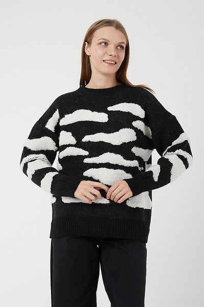 POODLE Pulover de damă din tricotaj cu model nor