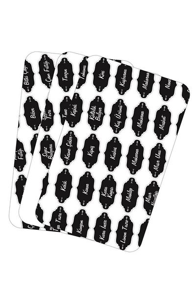Lizpo Decor 126 Pieces Kitchen Jar Spice Rack Sticker