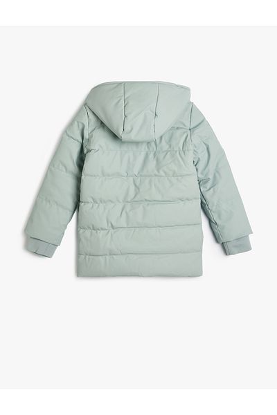Koton Oversize Puffer Jacket with Zipper Closure and Elasticated Cuffs