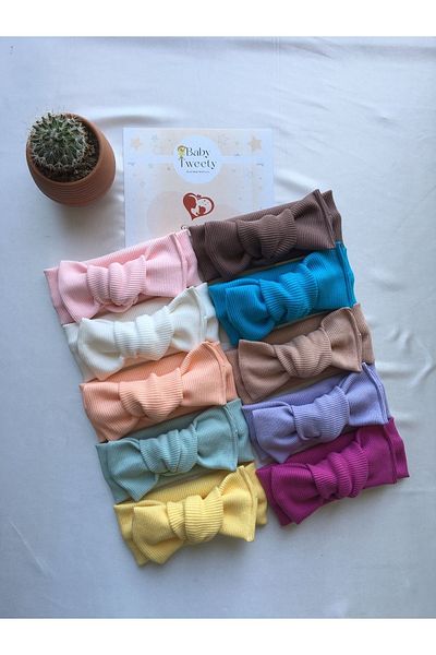 Baby Tweety 10-Piece Combination Handmade Ribbed Baby Girl Bandana