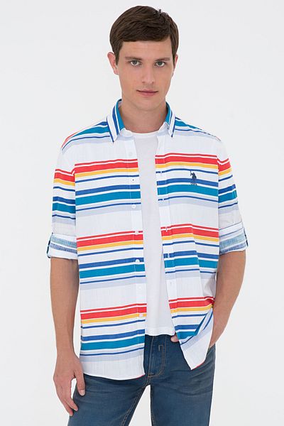 U.S. Polo Assn. Men's White Long Sleeve Shirt 50235421 -Vr013
