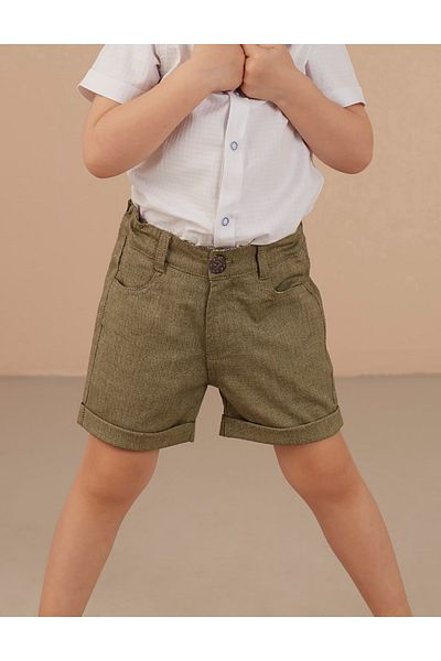 Ollie&Olla Grüne gewebte Shorts für Jungen