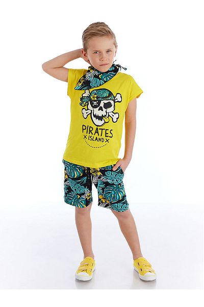 MSHB&G Hawaii-Set für Jungen, T-Shirt und Shorts, Bandana