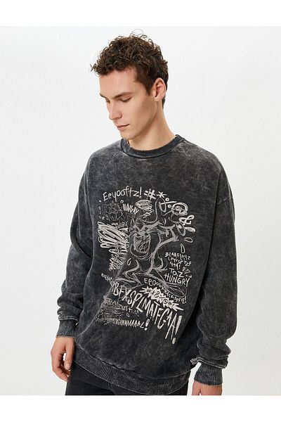 Koton Tasmanian Devil Washable Oversize Sweat Licensed Printed