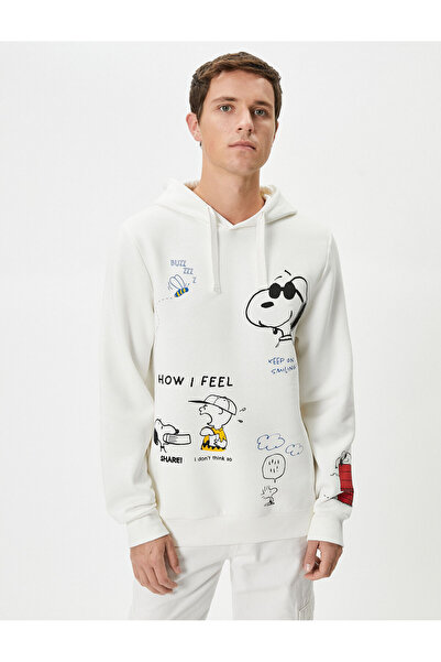 Koton Μακρυμάνικο με στάμπα με άδεια Snoopy Hoodie