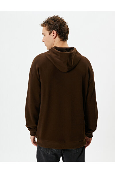 Koton Basic Hoodie Kangaroo Pocket Relaxed Fit Long Sleeve